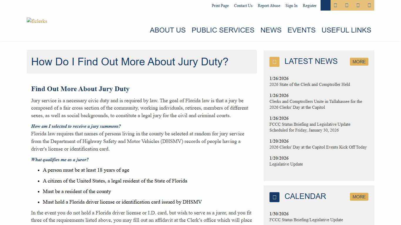 How Do I Find Out More About Jury Duty? - Florida Court Clerks & Comptrollers